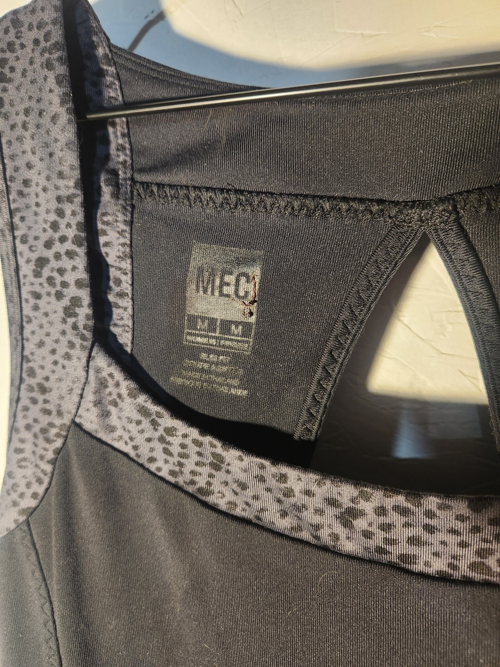 MEC Black Tank Top with Grey Leopard-Print Trim - Picture 3 of 5